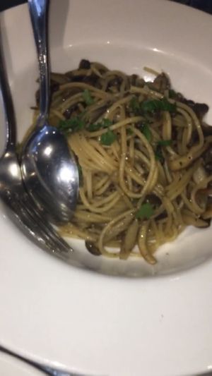 organic mushroom aglio olio pasta $10.80  at Real Food 真食 - Orchard in Central Singapore