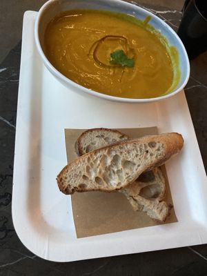 Pumpkin soup at Real Food 真食 - Orchard in Central Singapore