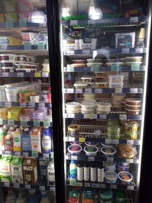 Vegan cheeses, milks, etc at Brighter Day Natural Foods in Savannah