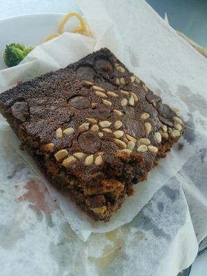 Chocolate Sunflower Seed Brownie at Four Seasons Natural Foods Cafe in Saratoga Springs