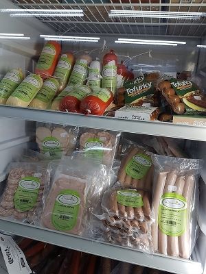 Tofurky, sausages, Ecocentre at COCO VEGANS | Antes VEGANS & BIO in Barcelona