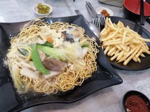 Kong nam mee with mushroom and veggie. at Veggie Century in Batu Caves