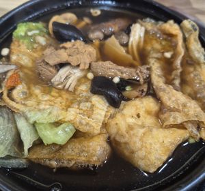 Bak kut teh soup with rice at Veggie Century in Batu Caves
