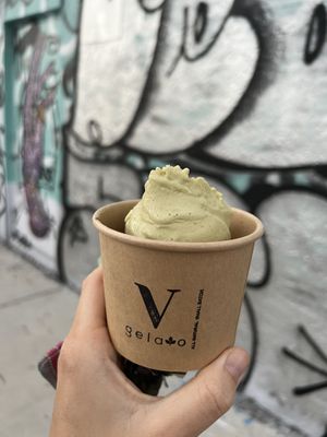 Jalepeno honey & chcikate hiding underneath   at V Gelato in Miami