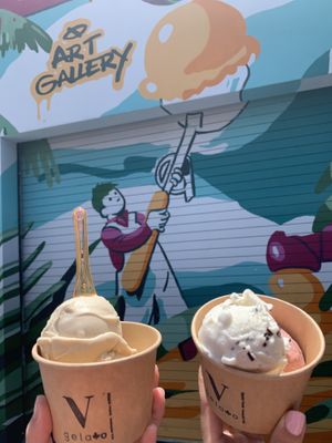 Stracciatella and white coffee   at V Gelato in Miami