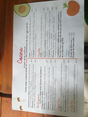 Menú 1 at Un Pedacito de mi Cocina in Coatepec