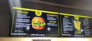 Menu at counter at UNiQ Burger in Scottsdale
