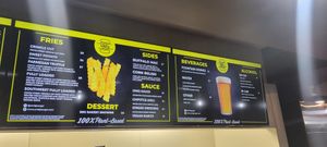 Counter menu at UNiQ Burger in Scottsdale