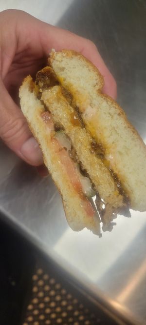 Special cheezy chick'n sammie on brioche at UNiQ Burger in Scottsdale