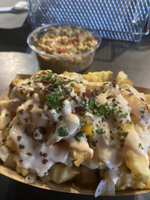 Loaded fries and corn side  at UNiQ Burger in Scottsdale