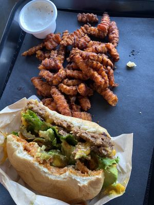 Double Sonoran burger is the way to go! The sweet potato fries are still in my dreams - soooo good!!!  at UNiQ Burger in Scottsdale