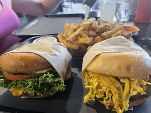  UniQ burger and Ginger Slaw chicken sandwich    at UNiQ Burger in Scottsdale