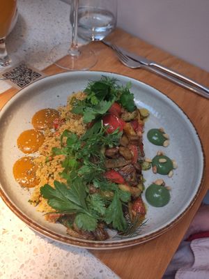 Déclinaison de légumes, mousseline,quinoa at Verdō in Brussels