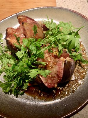 Starter with figs. Perfectly prepared and quiet a big portionn of  at Verdō in Brussels