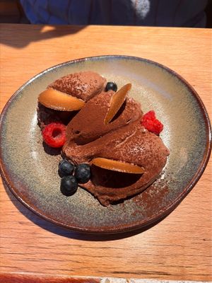 Chocolate Mousse with Cat's Tongue Biscuits at Verdō in Brussels