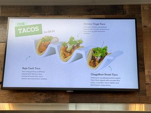 Taco menu at ChagaRoot in Las Vegas