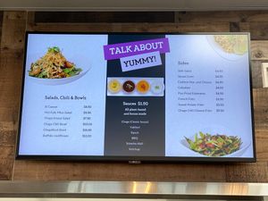 Salad menu at ChagaRoot in Las Vegas