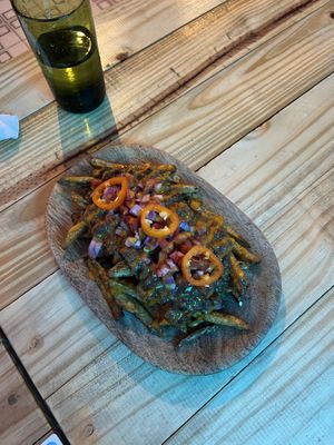 Loaded fries  at Vegano O No in Panama City