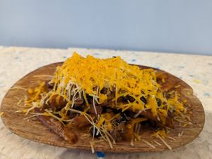 Loaded fries at Vegano O No in Panama City