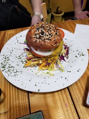 Gentle Jerk Burger at Vegano O No in Panama City