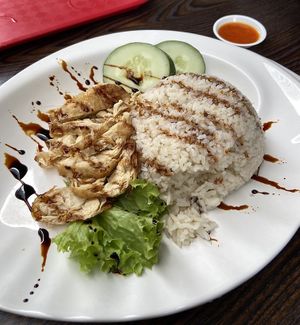 roasted chicken rice (quite a small serving)  at Yi Su Pin 一素品 - Chinatown in Central Singapore