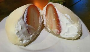 Mochi de fresa con crema mi amor at Vegan Ramen Mei - Condesa in Mexico City