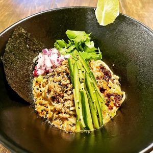 Seasonal ramen: Shirunashi tantan  at Vegan Ramen Mei - Condesa in Mexico City
