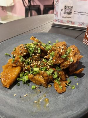 Orange Chickenn  at Vegan Ramen Mei - Condesa in Mexico City