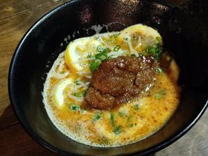 Lemon red. Very citrusy, not spicy. at Vegan Ramen Mei - Condesa in Mexico City