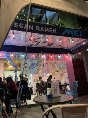 View from the patio dining area   at Vegan Ramen Mei - Condesa in Mexico City