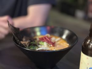 Red ramen 🍜   at Vegan Ramen Mei - Condesa in Mexico City
