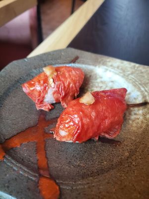 Ahi watermelon nigiri at Planta Queen in Chicago