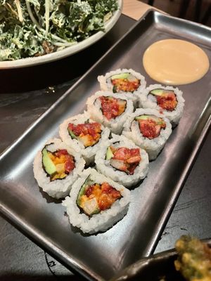 Spicy Tuna Roll (watermelon ahi! GF)  at Planta Queen in Chicago