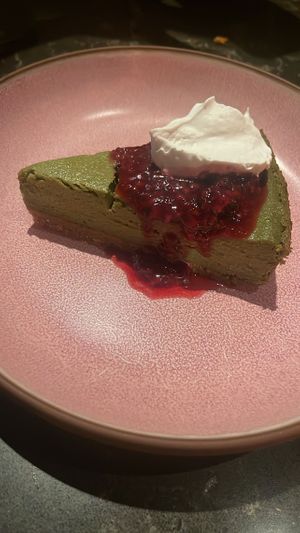 Matcha cheesecake. 4/5 - the dessert menu is secret and always changes  #Veganuary at Planta Queen in Chicago