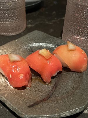 Ahi watermelon nigiri   at Planta Queen in Chicago