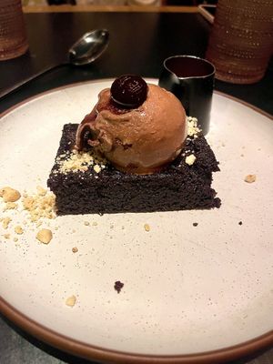 Chocolate brownie  at Planta Queen in Chicago