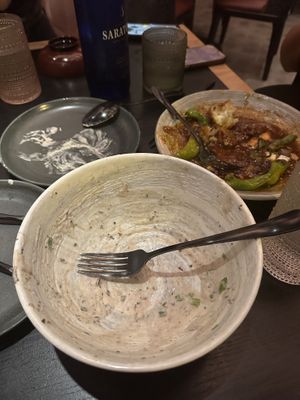 Obviously the empty bowl is a sign of a good meal (the udon noodles)  at Planta Queen in Chicago