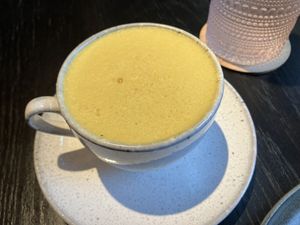 Golden mylk latte, hot  at Planta Queen in Chicago
