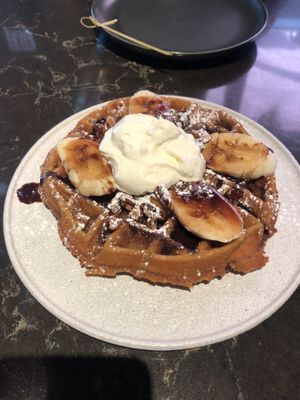 Banana waffle   at Planta Queen in Chicago