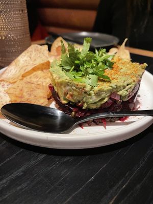 Beet and avocado tartare   at Planta Queen in Chicago