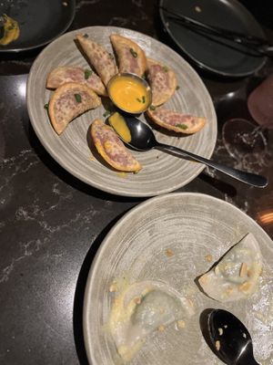 Fried and steamed dumpling platterr  at Planta Queen in Chicago