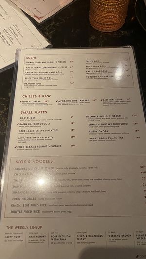 Menu  at Planta Queen in Chicago