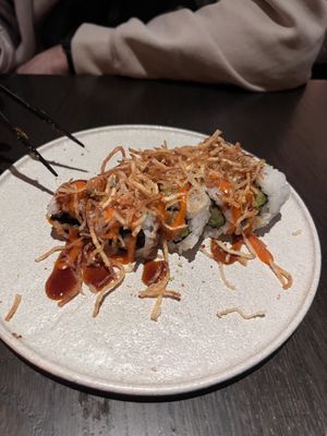 Complimentary firecracker roll  at Planta Queen in Chicago