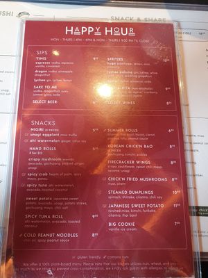 Happy hour menu at Planta Queen in Chicago