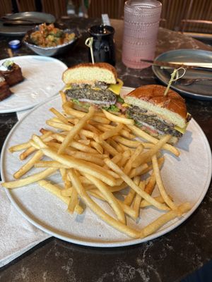 Delicious and light burger  at Planta Queen in Chicago
