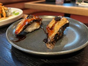 eggplant sushi  at Planta Queen in Chicago