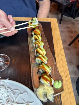 Sooo delicious! Had the dragon roll, the lettuce wraps and the cauliflower appetizer! I highly recommend them all!  at Planta Queen in Chicago