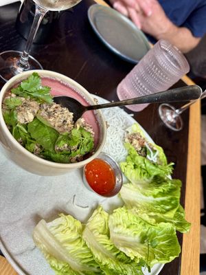 Lettuce wraps. The flavors are perfect!  at Planta Queen in Chicago