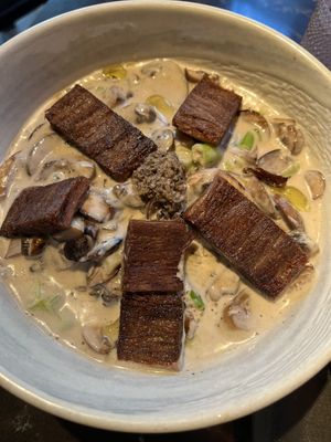 Udon Noodles Mushrooms and Steak  at Planta Queen in Chicago