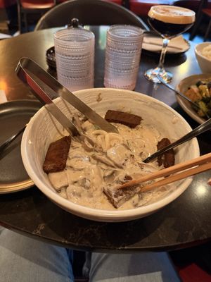 Udon with steak  at Planta Queen in Chicago